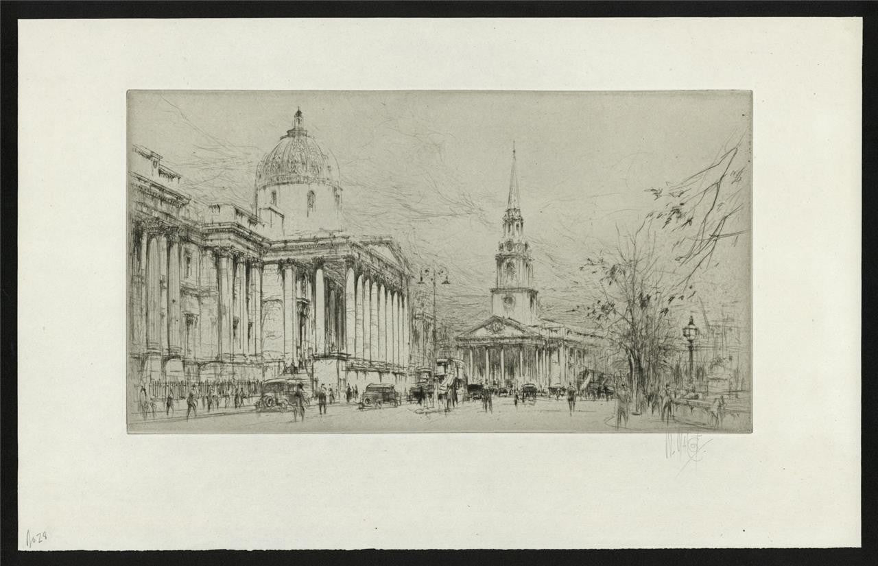 William Walcot (1874-1943) Pencil Signed Etching The National Gallery London1