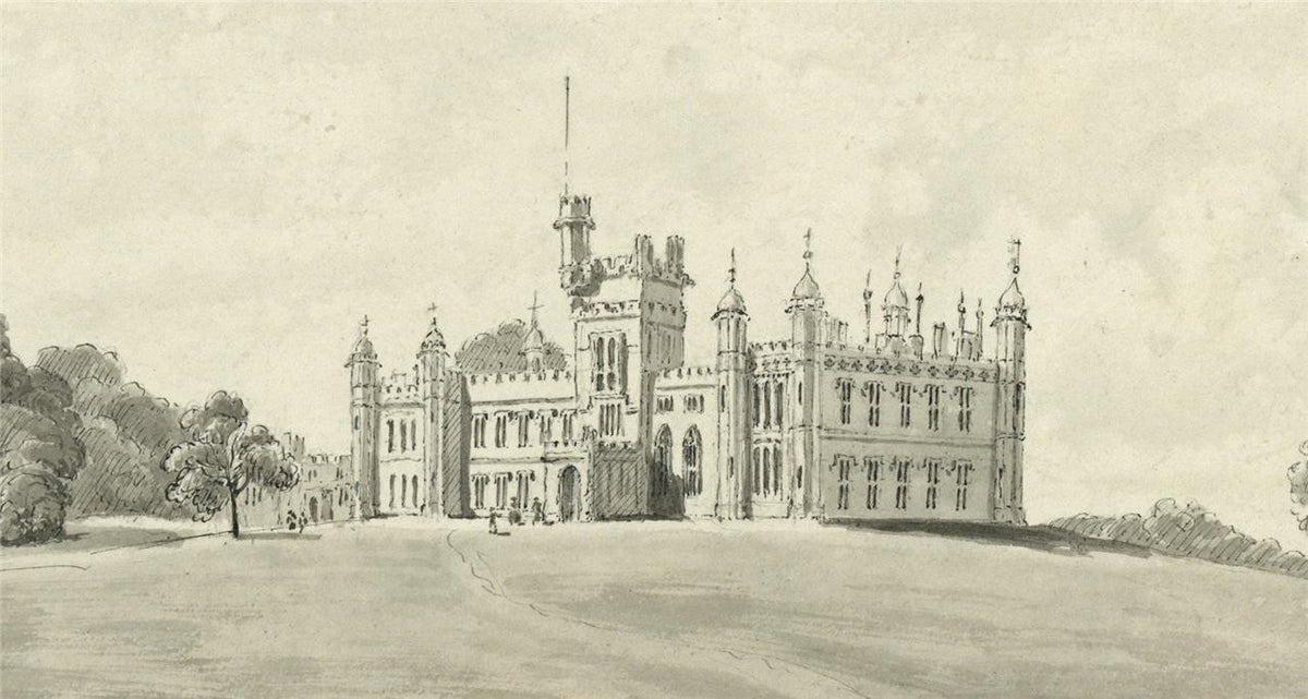 James Wilcox (1778-1865) Watercolour Painting - Knebworth House - 18484