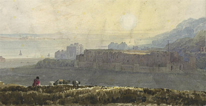 Castle In Landscape - Watercolour Painting - 19th Century3