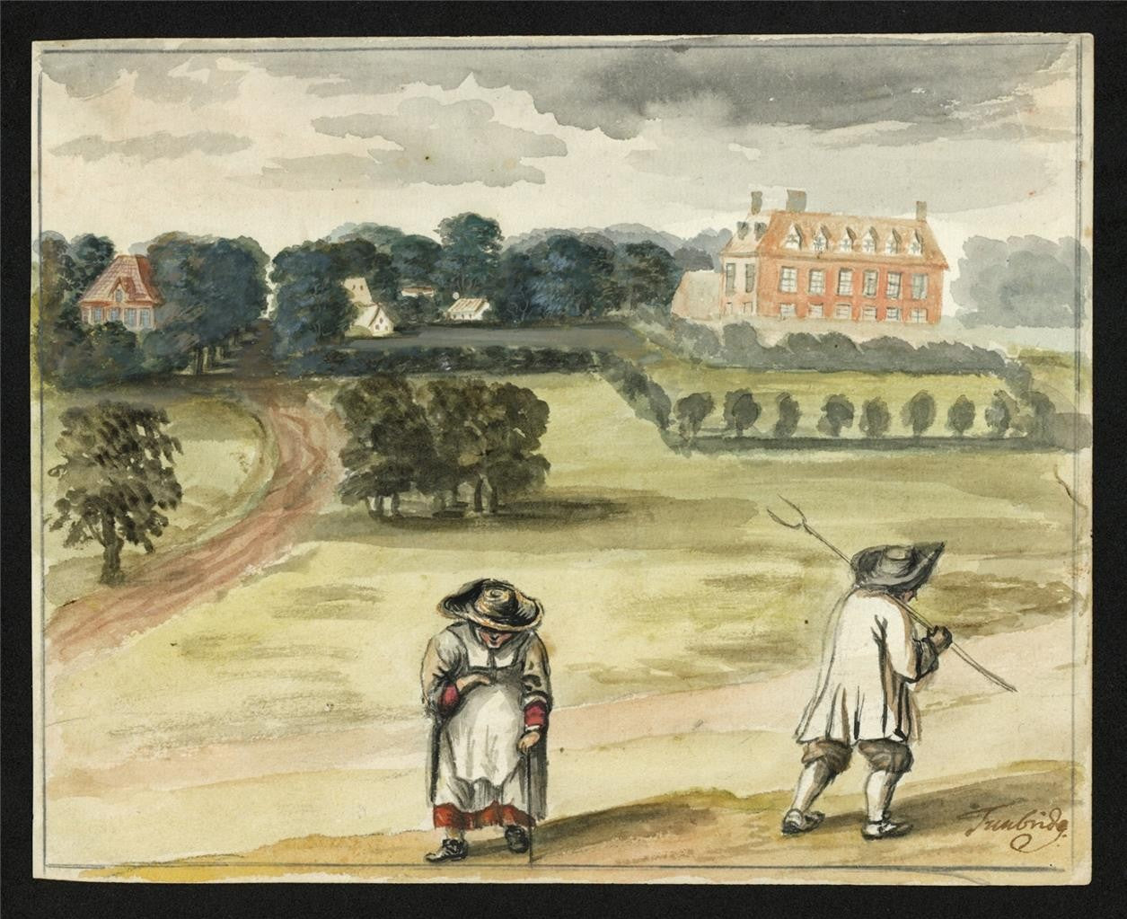 Tunbridge - Antique Watercolour Painting - 18th Century1
