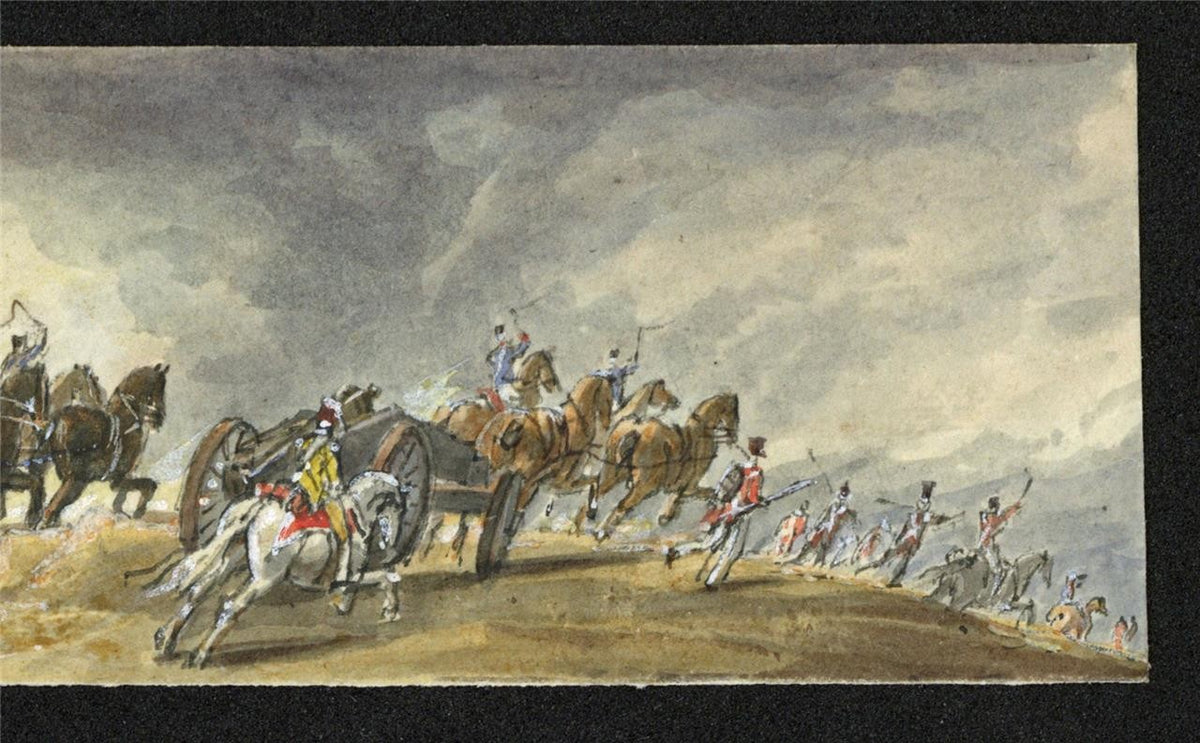 Military Battle Scene - Miniature Watercolour Painting - 19th Century3