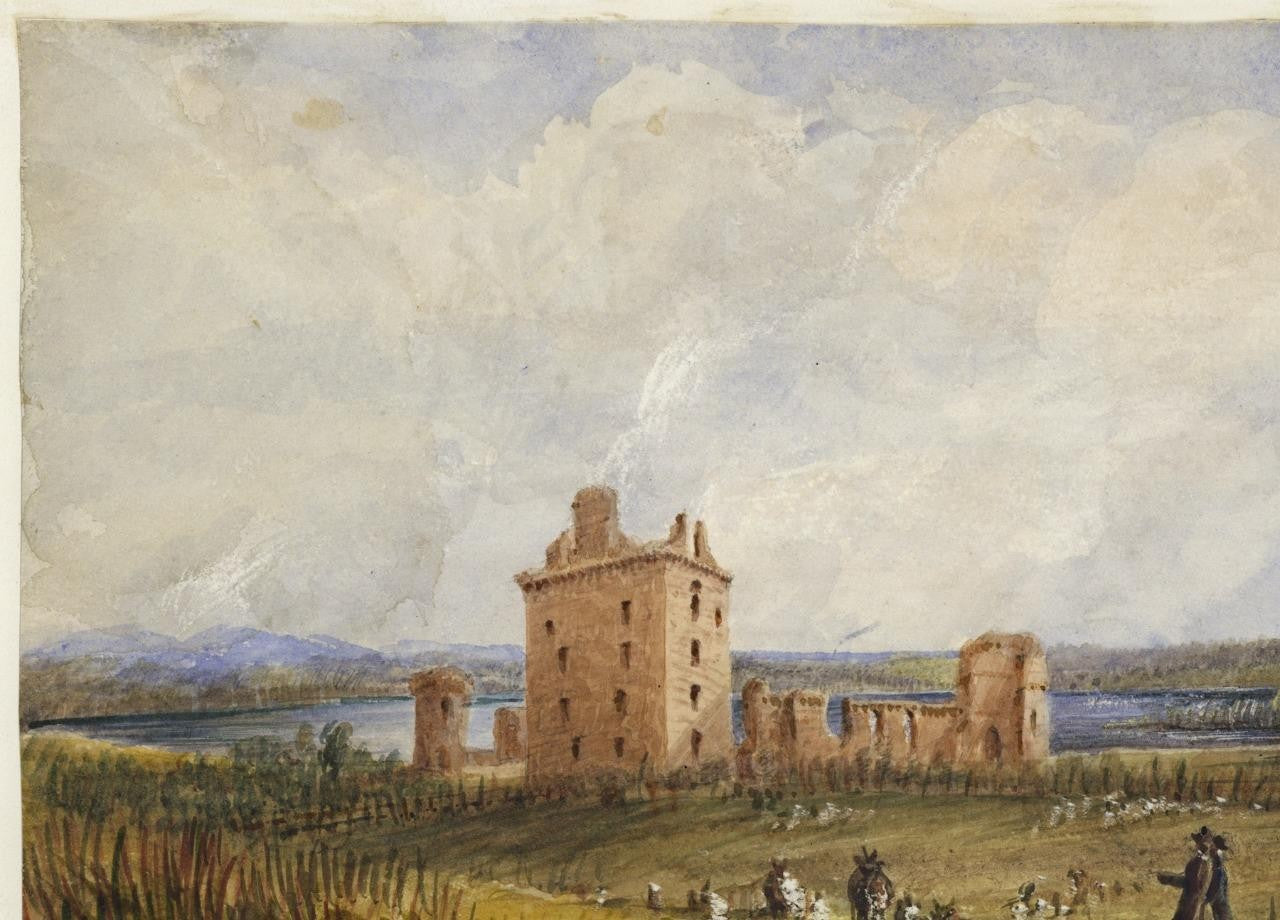 Mary Webster (1794-1883) Watercolour Painting Spynie Castle Moray Scotland 184412