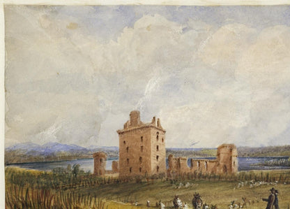 Mary Webster (1794-1883) Watercolour Painting Spynie Castle Moray Scotland 184412