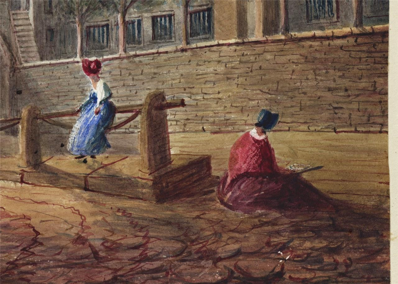 Mary Webster (1794-1883) Watercolour Painting Old Church & Hospital Warwick 18469