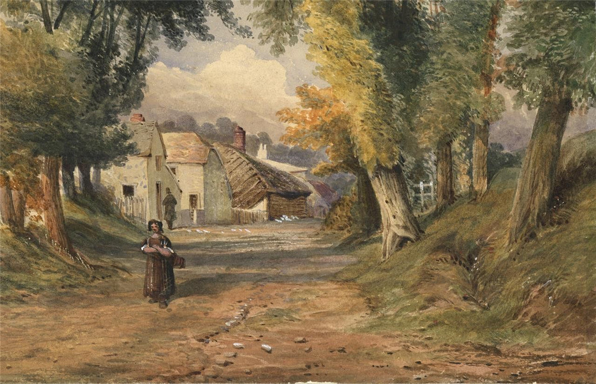 Henry Burdon Richardson (1826-1874) Watercolour Painting Village On The Thames4