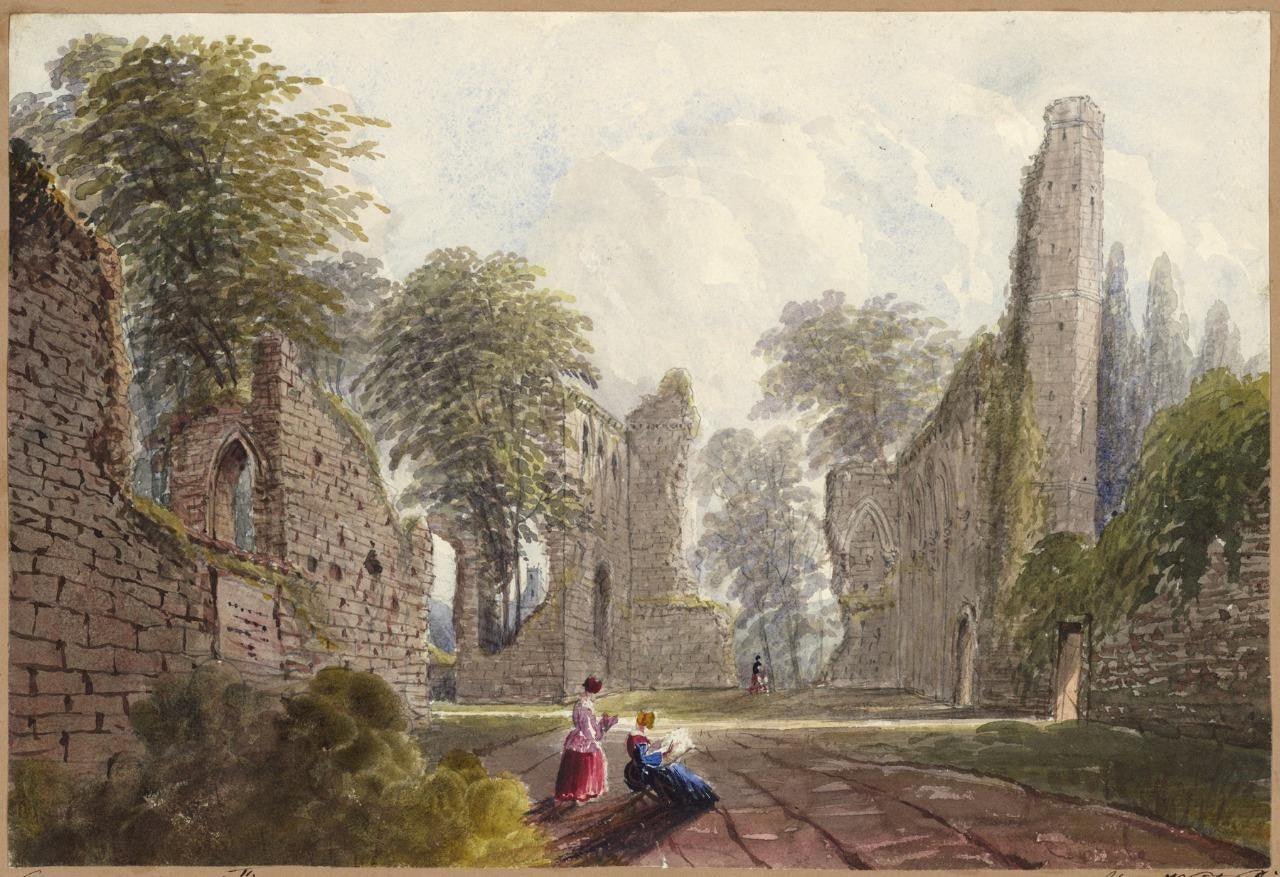 Mary Webster (1794-1883) Watercolour Painting  Beeston Regis Priory Near Cromer0