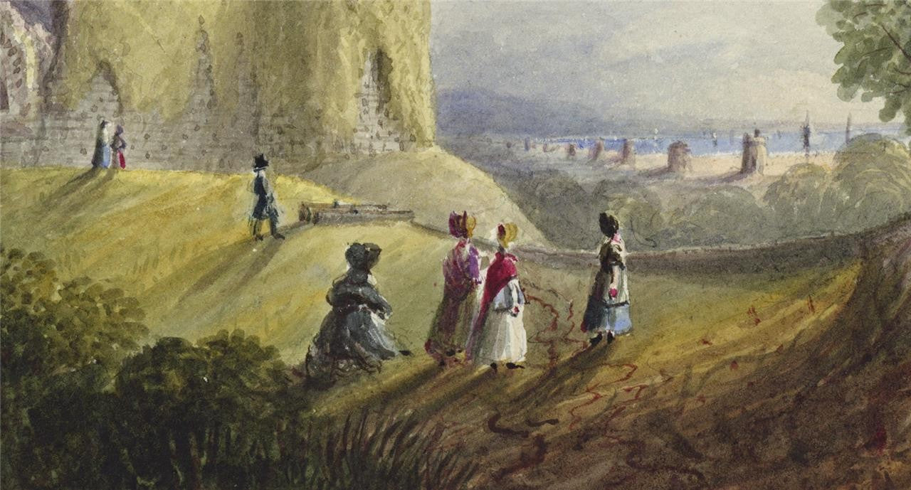 Mary Webster (1794-1883) - Watercolour Painting - Pevensey Castle Sussex 18428