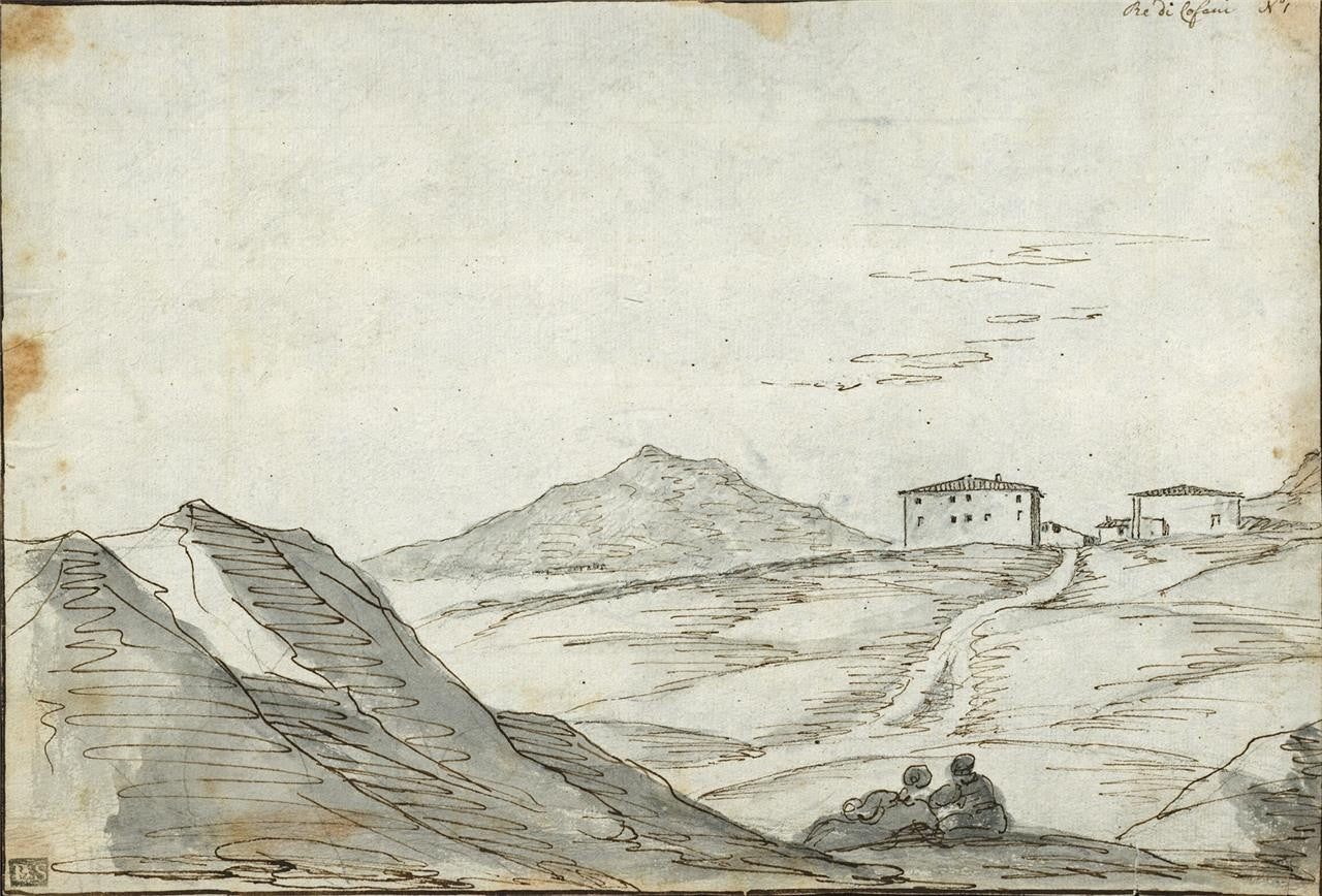 Richard Cooper Jnr (1740-1822) Watercolour Painting Italian Scene 18th Century0