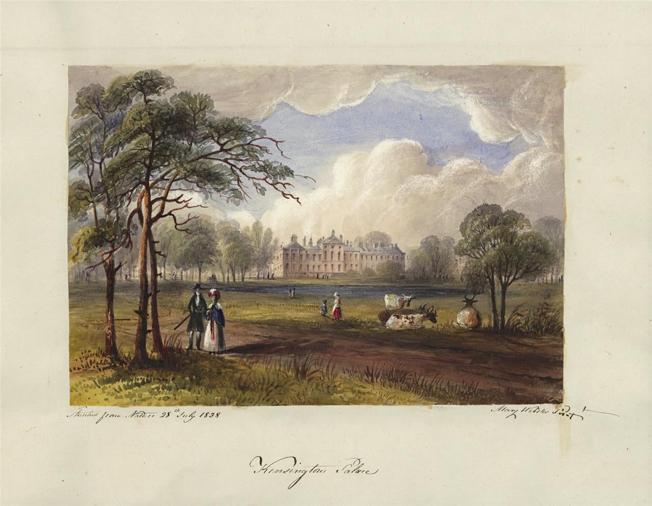 Mary Webster (1794-1883) Watercolour Painting - Kensington Palace London 183810