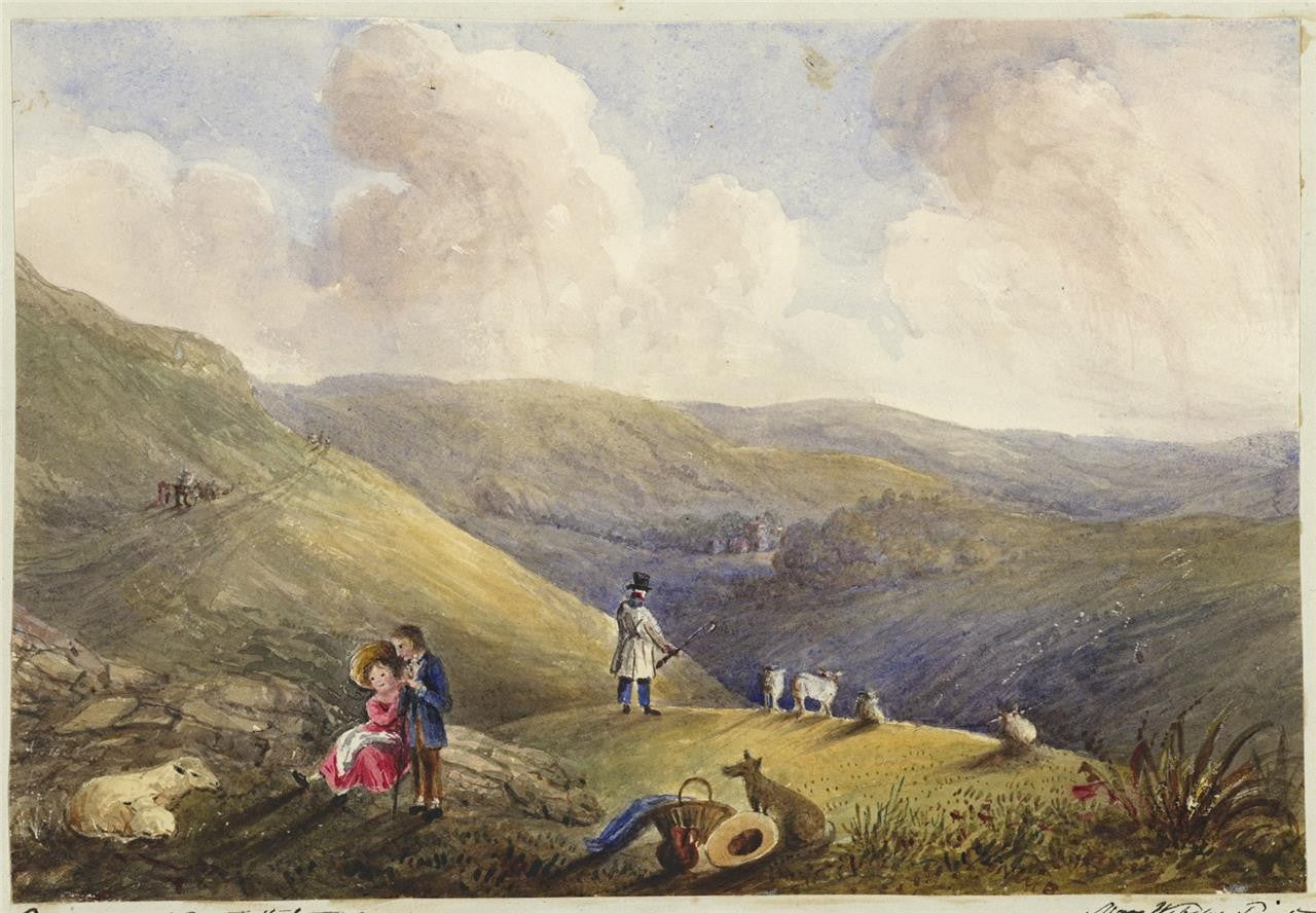 Mary Webster Watercolour Painting The Weald Of Sussex From The Devil's Dyke 18380