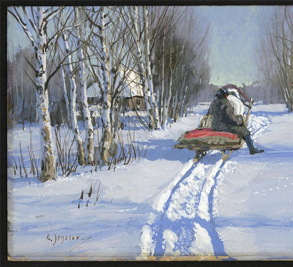 Andrei Yegorov (1878-1954) - Painting - Snowy Winter Landscape5