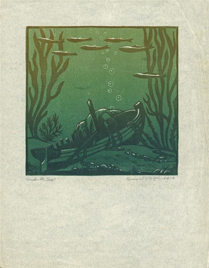Bernard Sleigh (1872-1954) Pencil Signed Woodcut - Under The Sea5