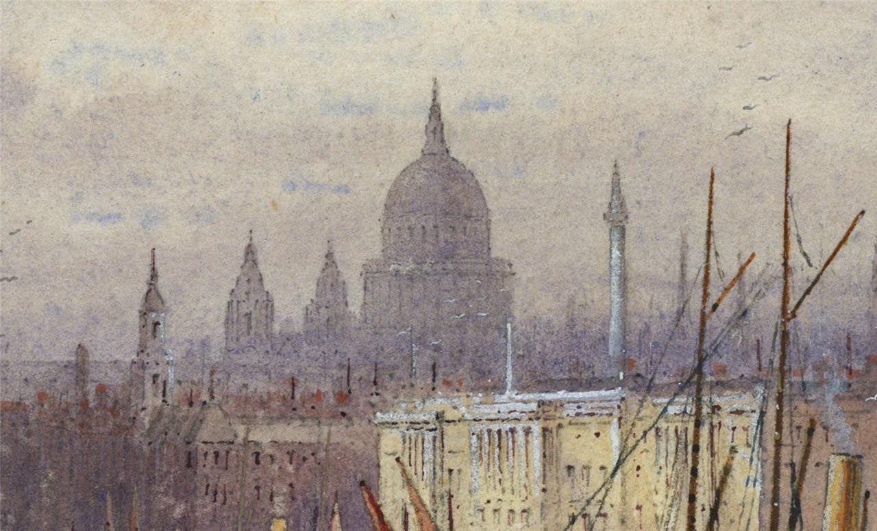 Frederick Edward Joseph Goff (18551931) Watercolour Painting London Bridge7