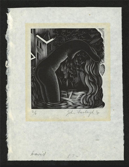 John Farleigh (1900-1965) Pencil Signed Wood Engraving The Story of David 19341