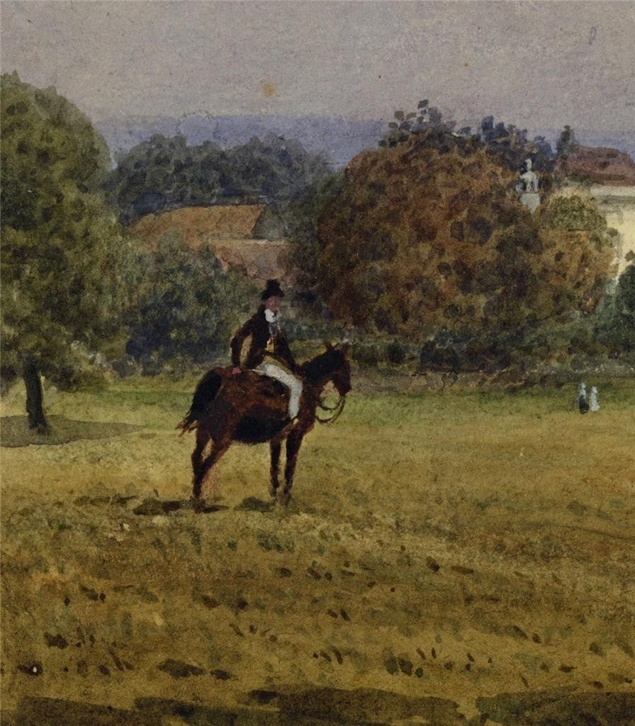 Newland Park Buckinghamshire 1832 - Antique Watercolour Painting - Nash6