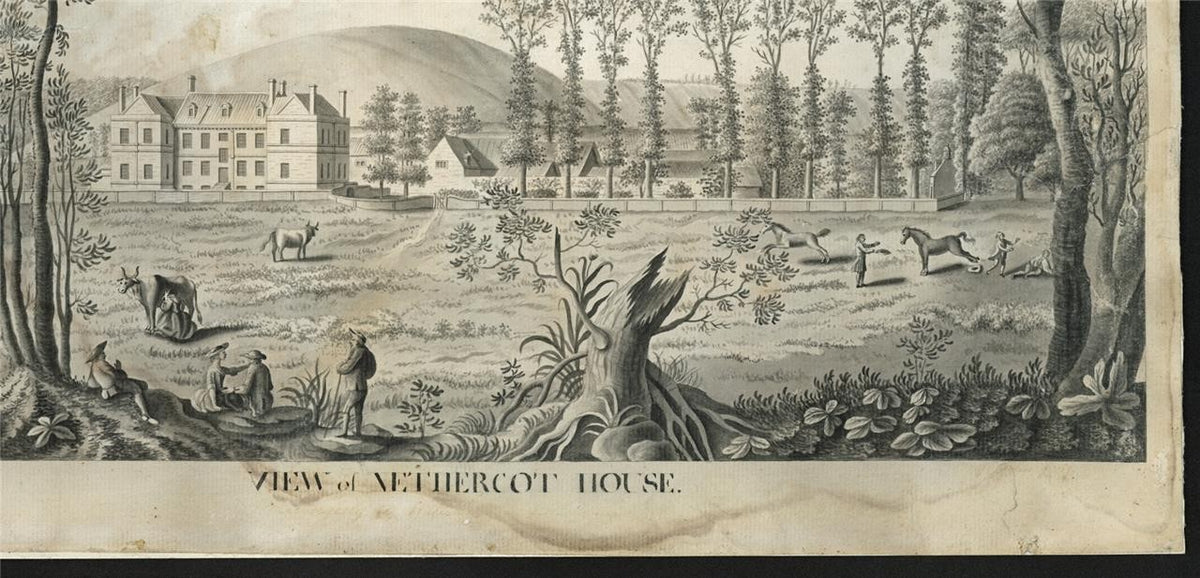 View Of Nethercot House Watercolour Painting Late 18th / Early 19th Century16