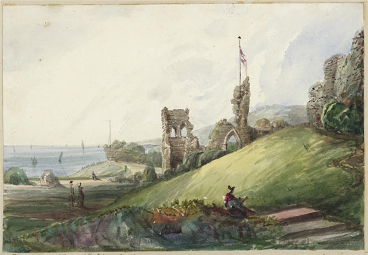 Mary Webster (1794-1883) - Watercolour Painting - Ruins Of Hastings Castle 18420