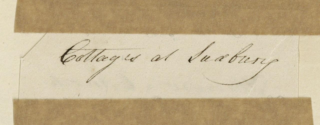 Mary Webster (1794-1883) Watercolour Painting - Cottages At Sudbury London 184011