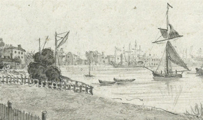 James Wilcox (17781865) Watercolour Painting  Blackwall Reach London 184314