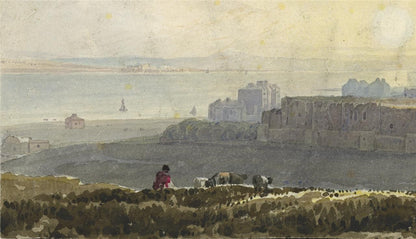 Castle In Landscape - Watercolour Painting - 19th Century2