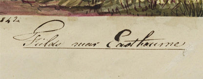 Mary Webster (1794-1883) Watercolour Painting - Fields Near Eastbourne 18424