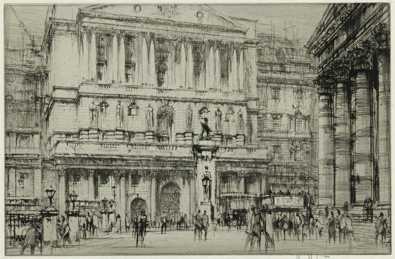 William Walcot (1874-1943) Pencil Signed Etching The Bank Of England London0