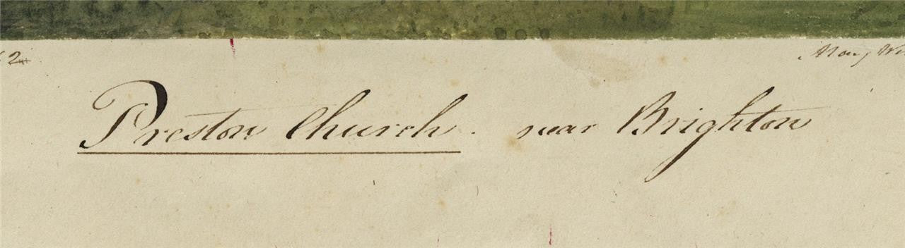 Mary Webster (1794-1883) Watercolour Painting - Church At Preston Brighton 18424