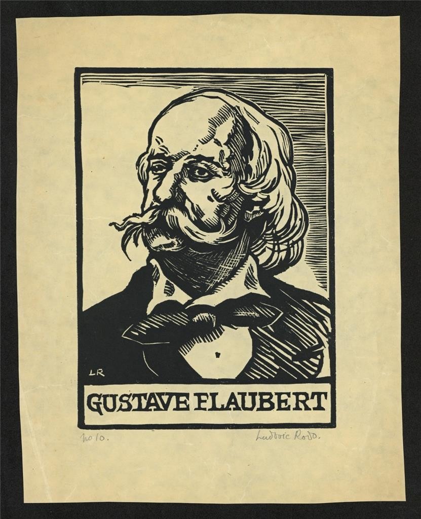 Ludovic-Rodo Pissarro (1878-1952) Signed Wood Engraving - Gustave Flaubert1