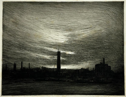 Mortimer Menpes (1855-1938) - Pencil Signed Etching - Shot Tower London0