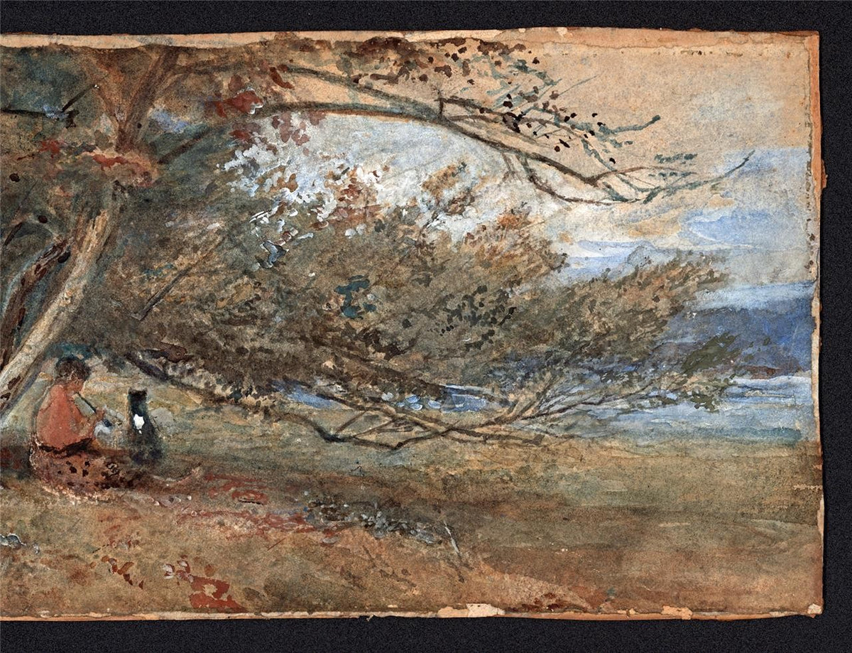 J May Watercolour Painting - Figure & Sheep In Landscape6