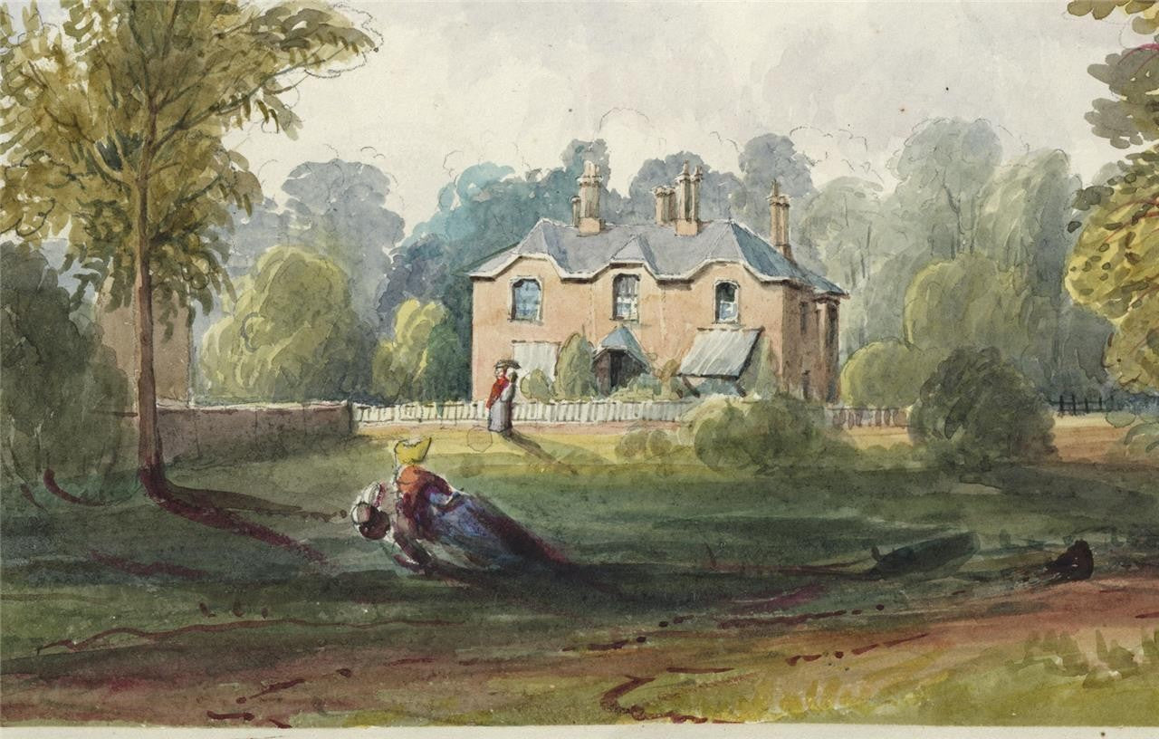 Mary Webster Watercolour Painting Chillon Cottage Near Kingston London 18425