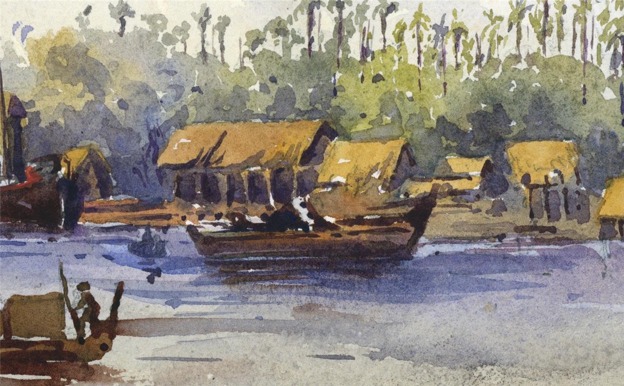Arthur Herbert Hussey Watercolour Painting Saigon Ho Chi Minh City Vietnam 19088