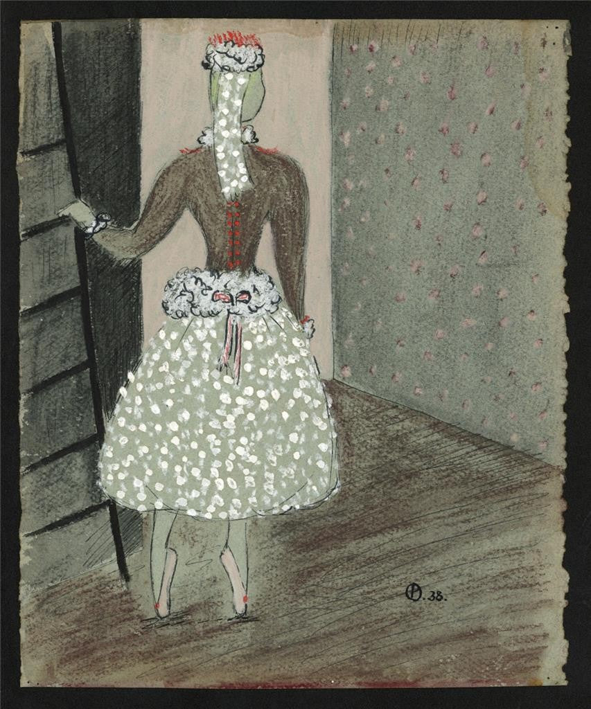 Phyllis Chilton Osborne Mixed Media Drawing Ballerina Ballet Dancer 19381