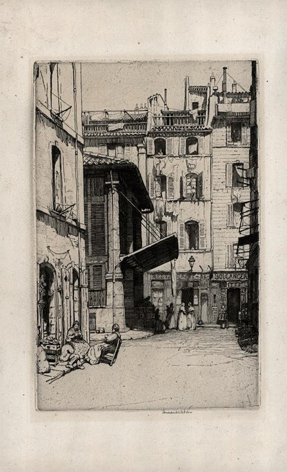 Herman Armour Webster (1878-1970) - Signed Etching - Vieux Marche Marseille 19123