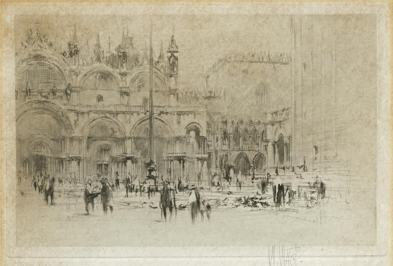 William Walcot (1874-1943) Pencil Signed Etching - San Marco Venice0