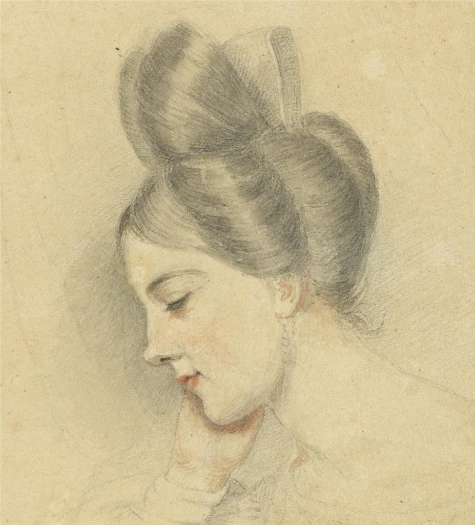 Isaac Wane Slater (1784-1836) Watercolour Painting Portrait Of A Lady 18311
