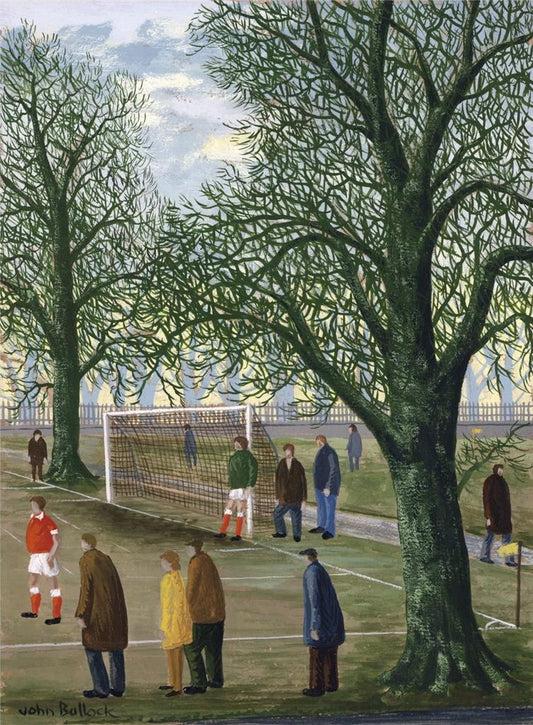Football Match In The Park  Gouache Painting  John Bullock  Northern Art0
