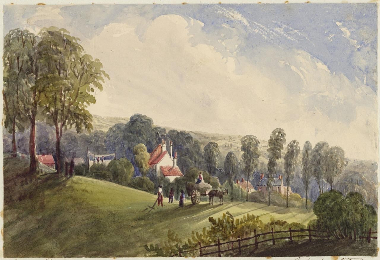Mary Webster (1794-1883) Watercolour Painting - Cottage Near Sudbury London 18410