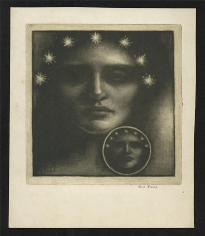 Cecil French (1879-1953) Pencil Signed Mezzotint - Two Worlds1