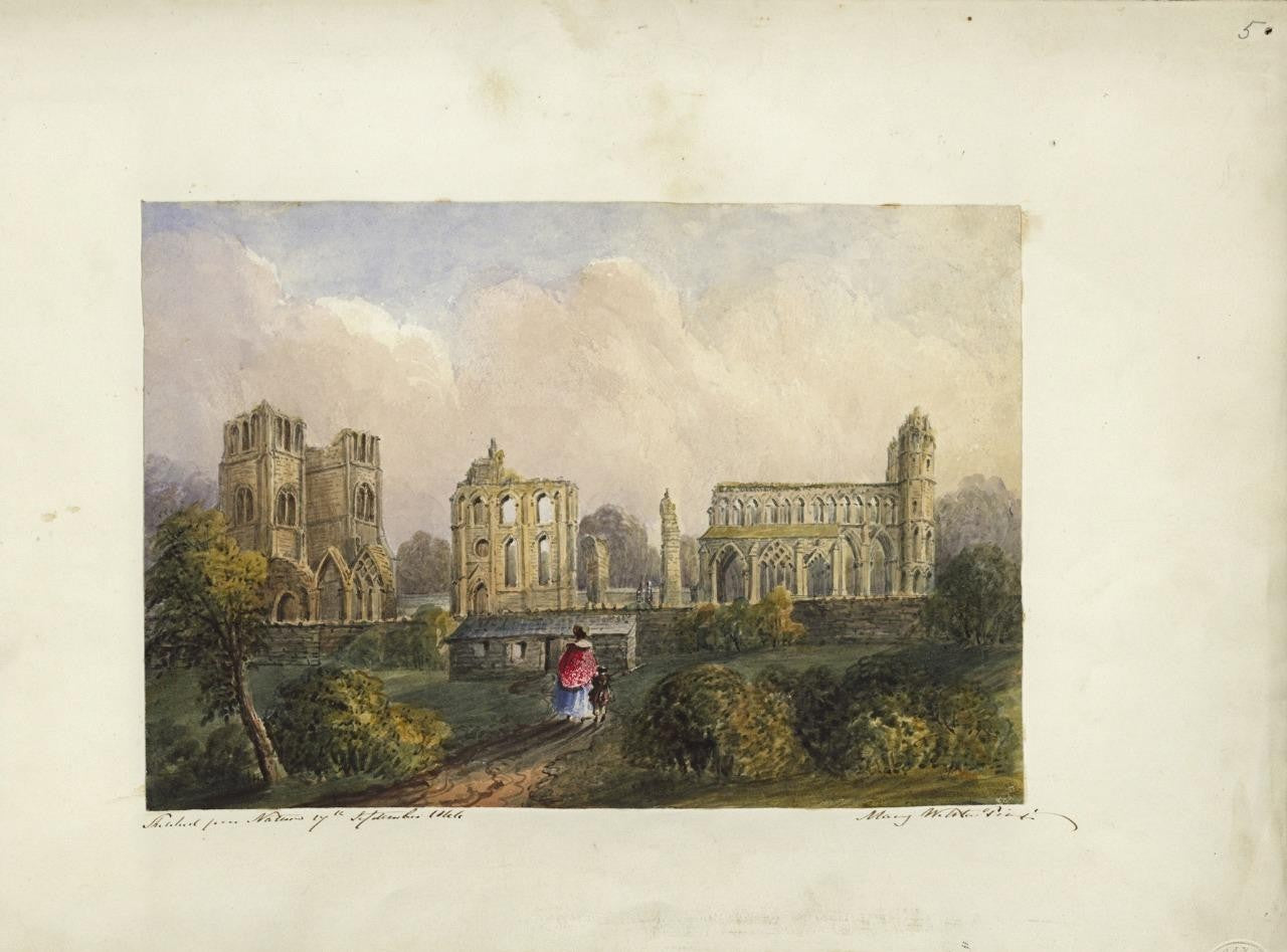 Mary Webster (1794-1883) Watercolour Painting Elgin Cathedral Scotland 18447