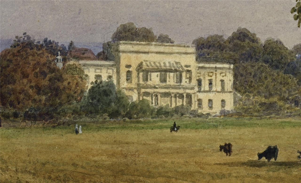 Newland Park Buckinghamshire 1832 - Antique Watercolour Painting - Nash5