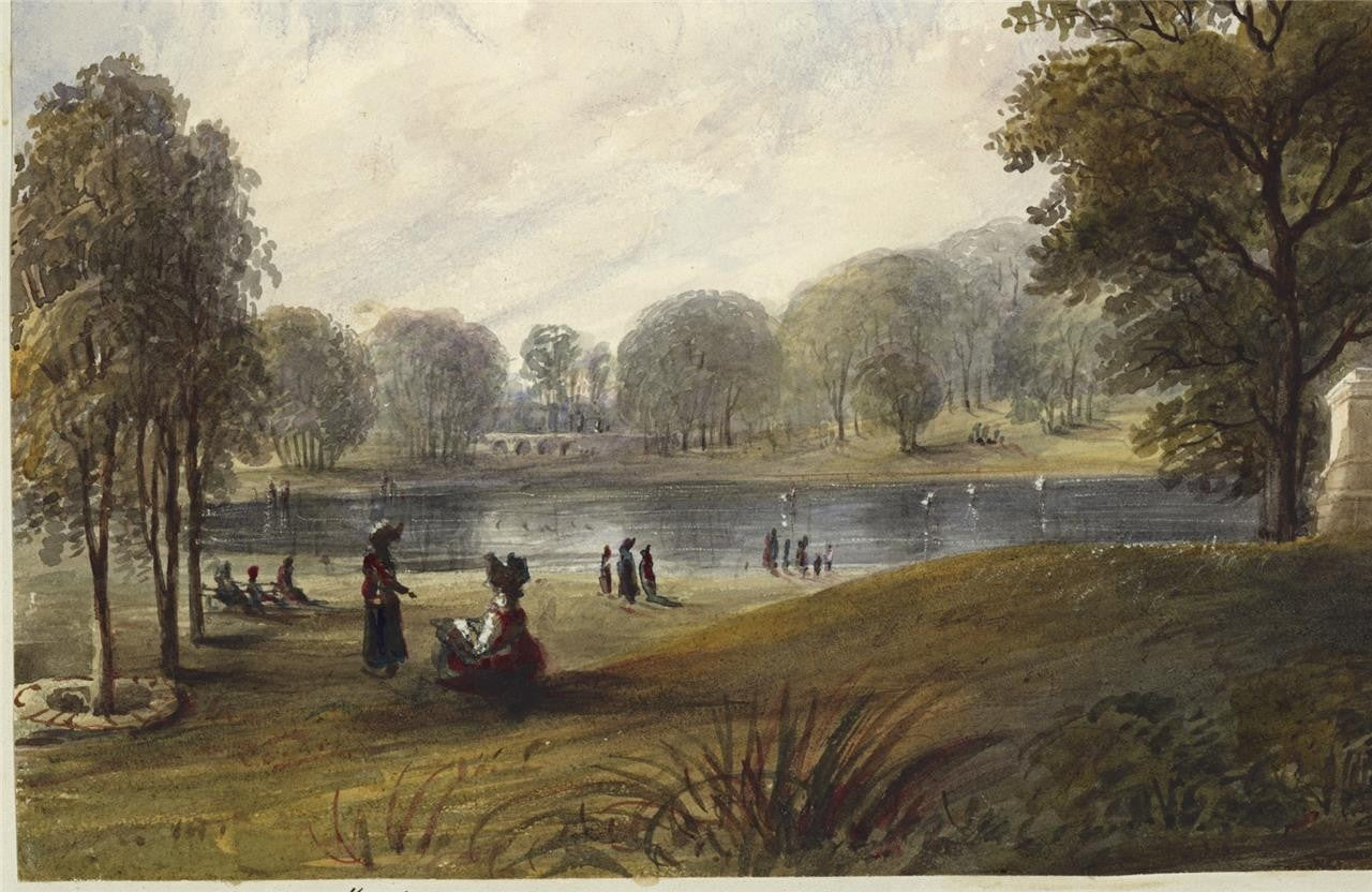 Mary Webster Watercolour Painting View From Kensington Bridge London 18382