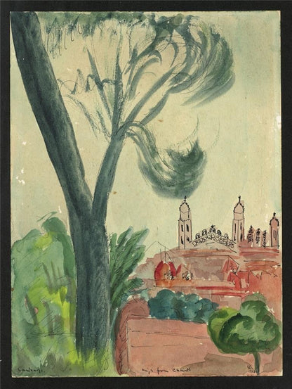 Phyllis Chilton Osborne Watercolour Painting King's College Cambridge 19351