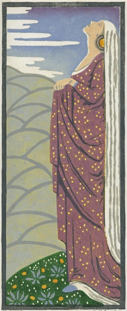 Cecil French (18791953) Pencil Signed Woodcut  The Mad Queen0