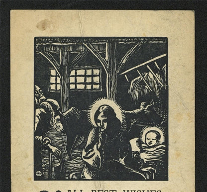 Lucien Pissarro (1863-1944) Small Woodcut - 1927 - New Year5
