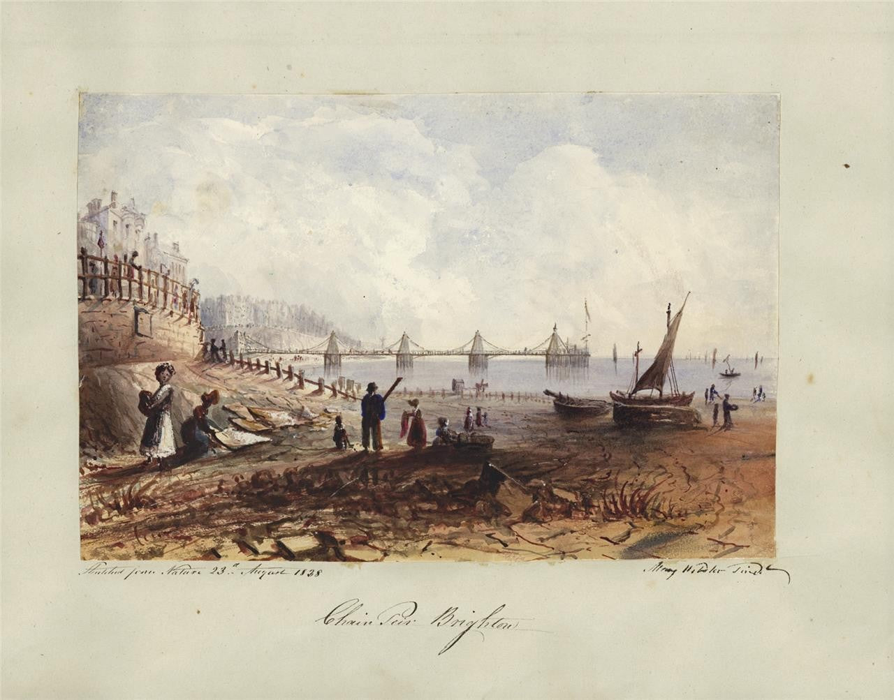 Mary Webster (1794-1883) - Watercolour Painting - Chain Pier Brighton 18388