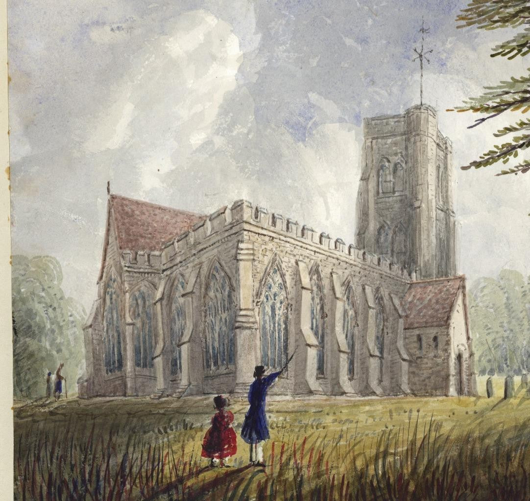 Mary Webster (1794-1883) - Watercolour Painting - Herne Church 18465
