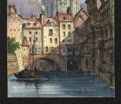 Style Of Samuel Prout Abbeville France Watercolour Painting 19th Century2