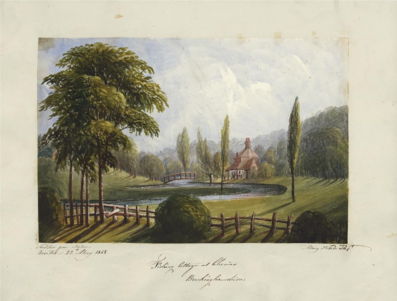 Mary Webster Watercolour Painting Fishing Cottage Chenies Buckinghamshire 184810