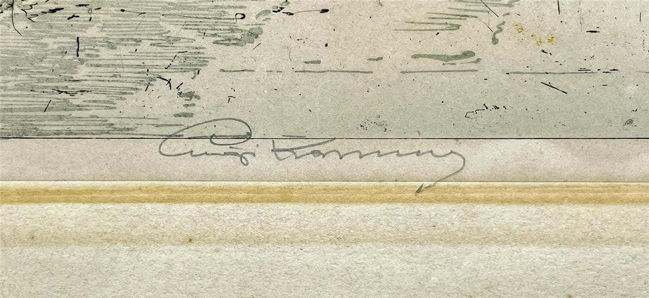 Luigi Kasimir (1881-1962) Pencil Signed Etching Park Avenue New York USA2